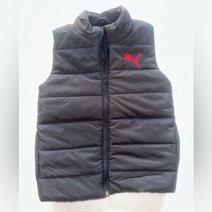 Puma Full Zip Puffer Vest Jacket Boys Small (7-8) Black